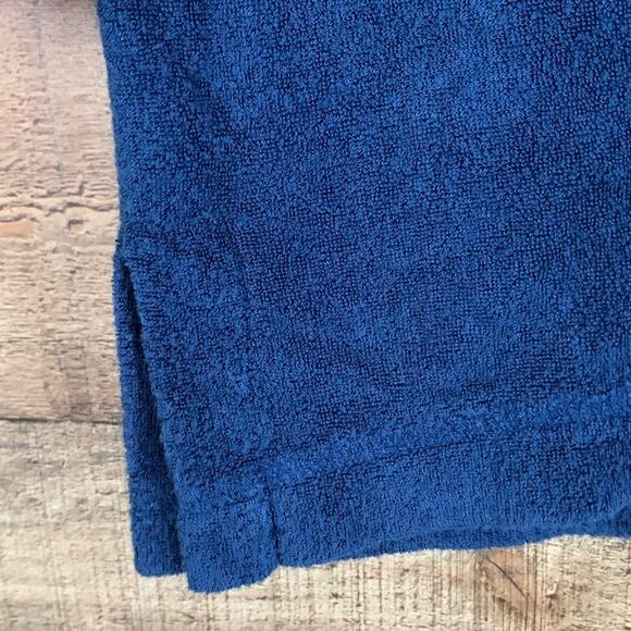 Natori Solid Blue Long Sleeve Terrycloth Lounge Top Size Medium - Picture 2 of 8